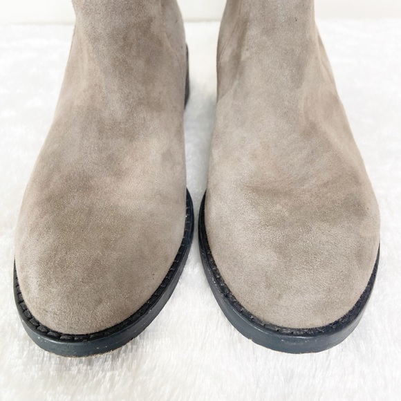 Eileen Fisher Beige Suede Leather Ankle Booties - Picture 7 of 14